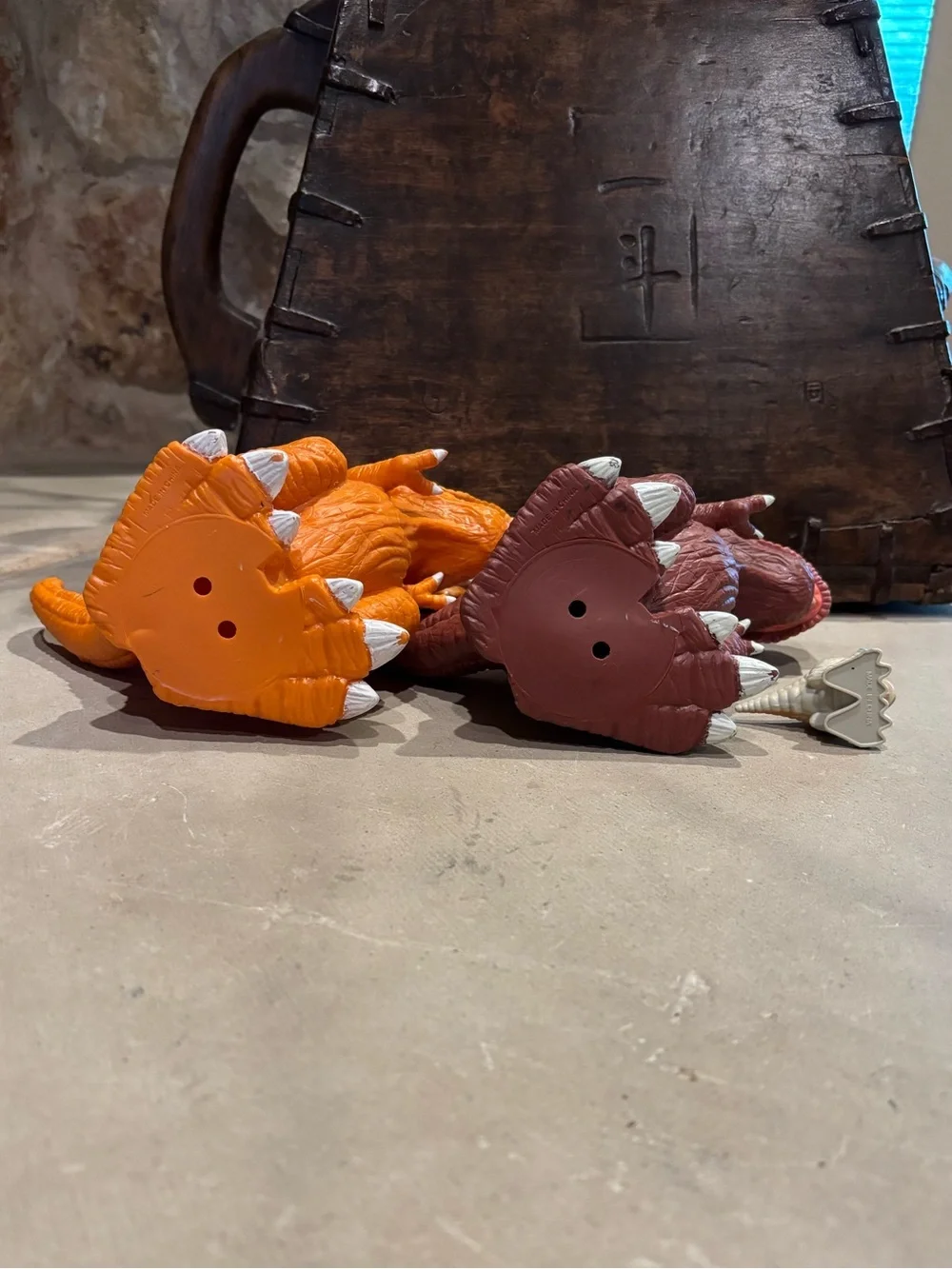 Ko Remco Motu Sungold and Orange T-Rex “knock-off” Battle Dinosaurs